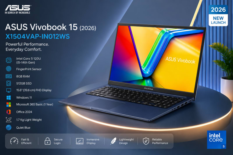 ASUS Vivobook 15 X1504VAP-IN012WS – Intel Core 5 120U | 8GB | 512GB SSD — photo 1