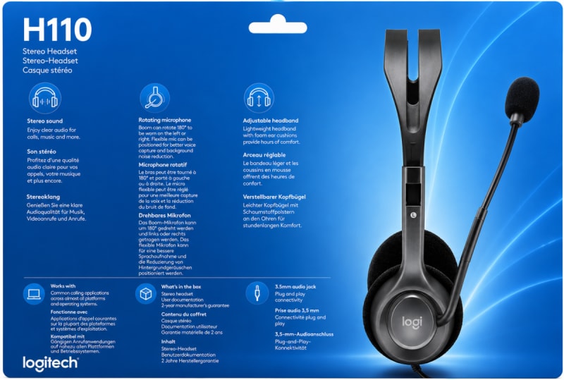 Logitech H110 Stereo Headset – Wired On-Ear Headphones with Noise-Cancelling Mic — photo 6