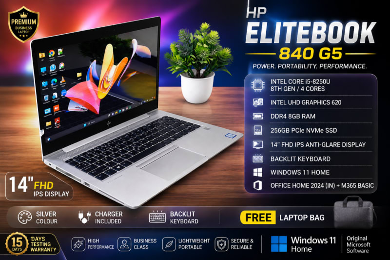 HP EliteBook 840 G5 – Intel Core i7 8th Gen | 8GB RAM | 256GB SSD | 14" FHD | Refurbished — photo 1
