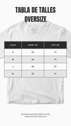 Tabla de talles Oversize