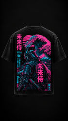 Remera Samurai Mirai – oversize Negro