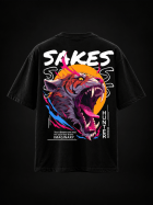 Remera Tiger Hunter – Oversize Negro