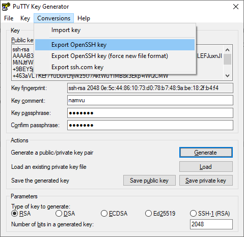 Using Putty generated private keys with Guacamole 1 image