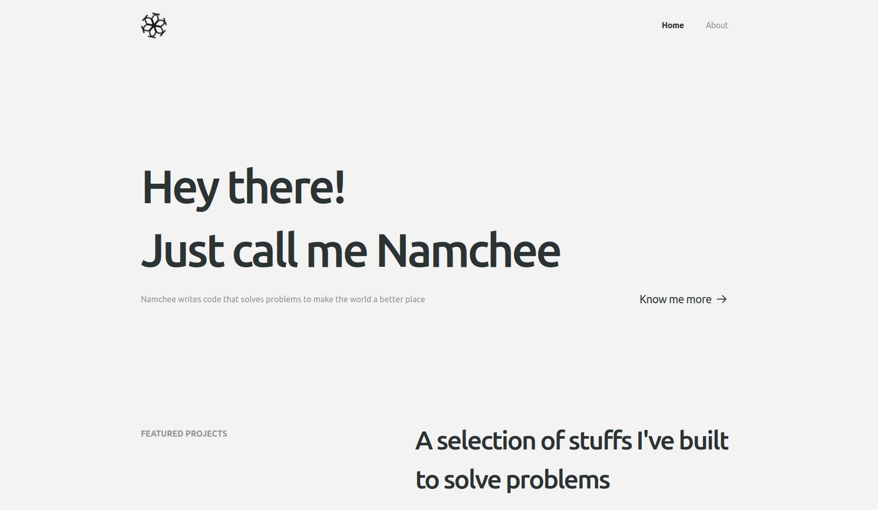 A screenshot of the old version of namchee.dev
