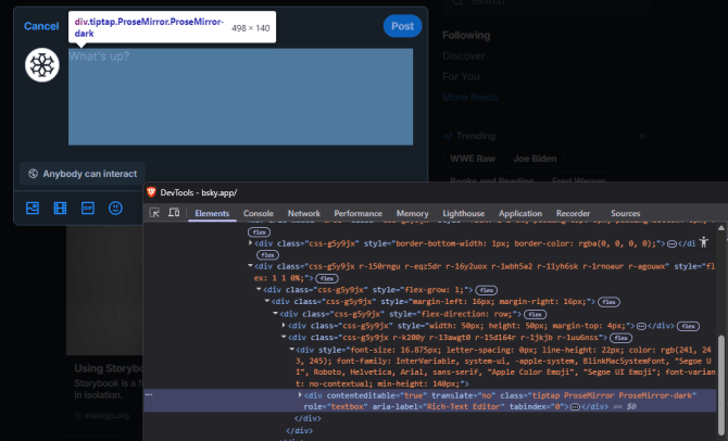 Bluesky post editor using contenteditable. Powered by ProseMirror