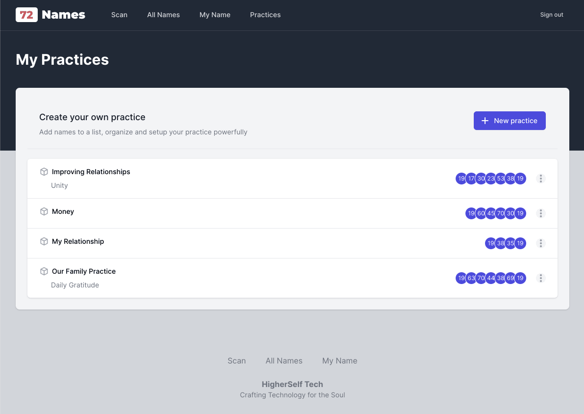 Practices Screenshot