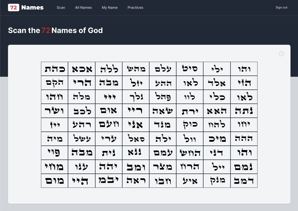 Scan the 72 Names of God Screenshot