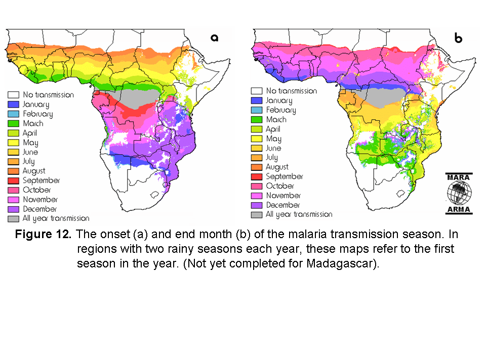 Malaria für Namibia - Karte mit saisonalem Risiko