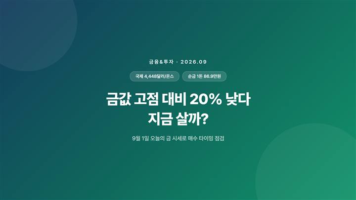금값 고점 대비 20% 낮다, 지금 살까? 오늘의 금 시세 확인법