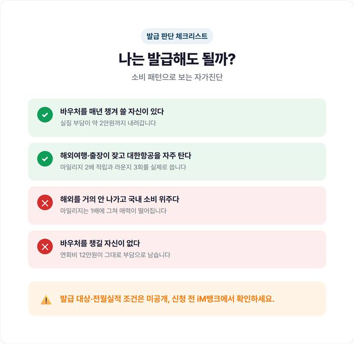 발급 추천 유형 vs 비추천 유형 판단 체크리스트