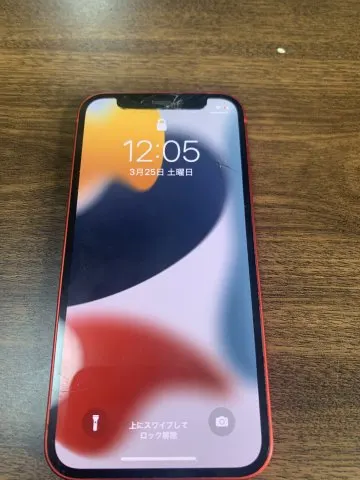 iPhone 12mini 128g 赤ロム　画面割れの画像（2）