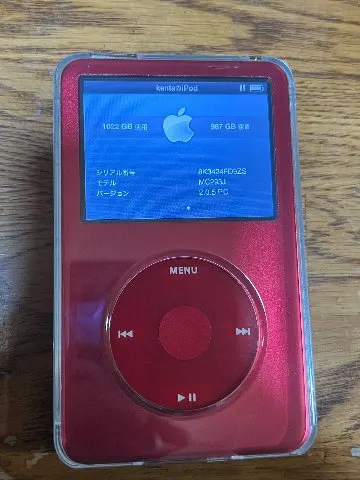 Apple iPod classic 第6.5世代　2TB 赤 レッド カスタム 改造　MC293Jの画像（3）