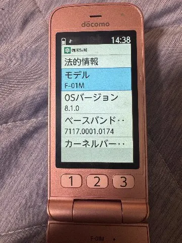 【赤ロムSIMフリー】F-01M らくらくホンの画像（4）