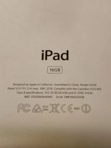 ★★【送料込】 iPad (第 3 世代) 、16 GB、モデルA1430の画像（2）