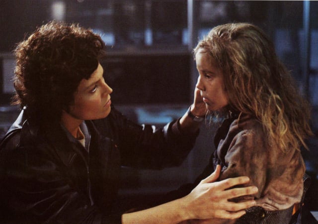 Ripley comforting Newt in Aliens