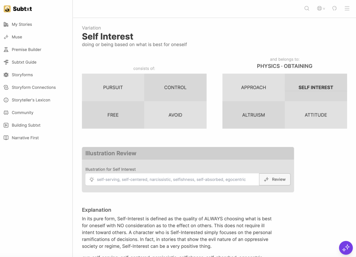 Self-interest Elements
