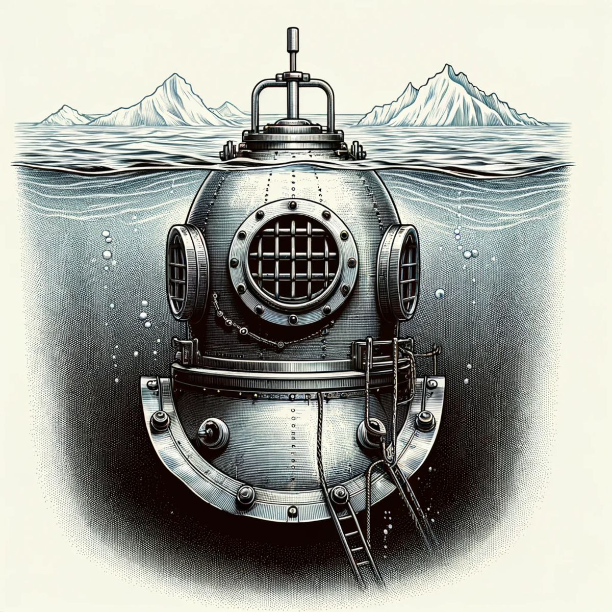 Vintage Diving Bell Illustration