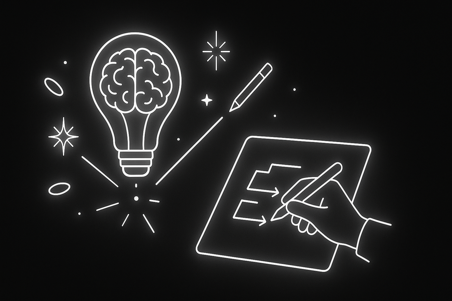 Storyteller sketching scenes with guided sparks of inspiration