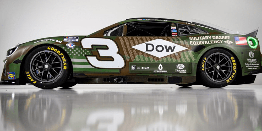 Dow Salutes Veterans: Richard Childress Racing and Dow Unveil Special, Patriotic Paint Scheme to Honor U.S. Military Veterans