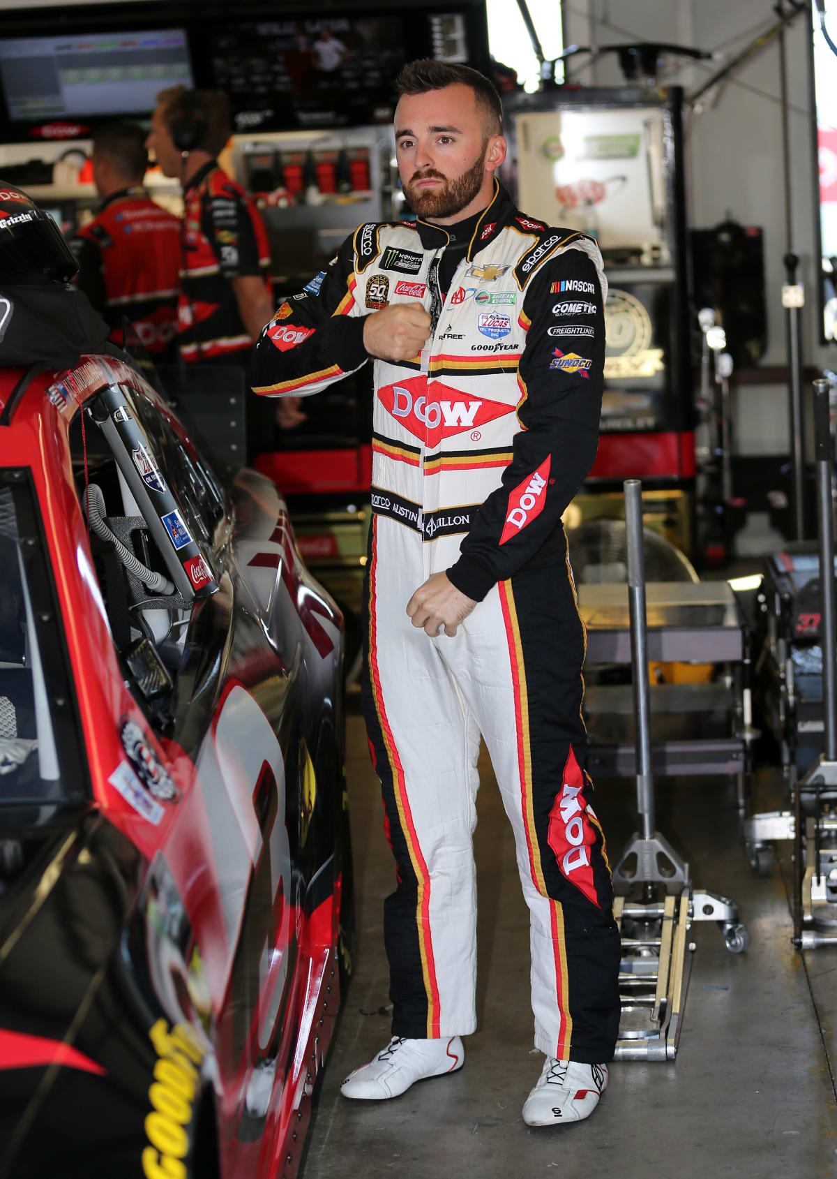 Austin Dillon gets ready to hop in the No. 3 Dow Chevrolet before final practice at Sonoma Raceway.