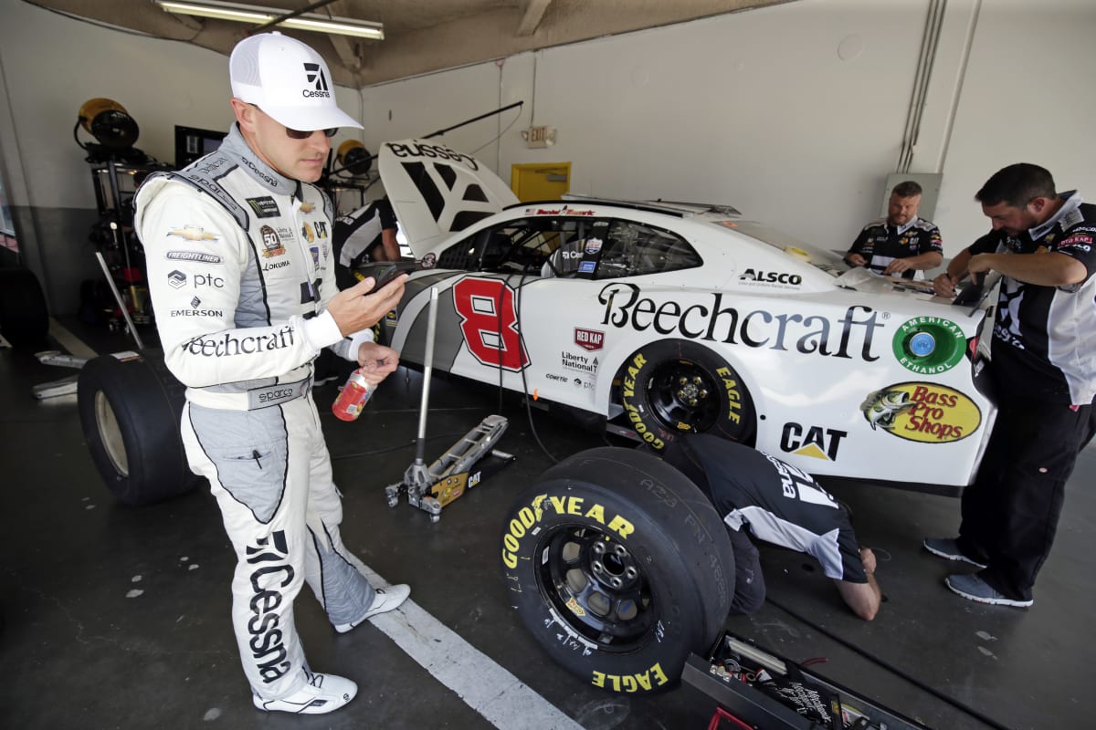 The No. 8 Beechcraft Chevrolet Camaro ZL1 gets checked out one last time before rolling out to the grid for final practice.