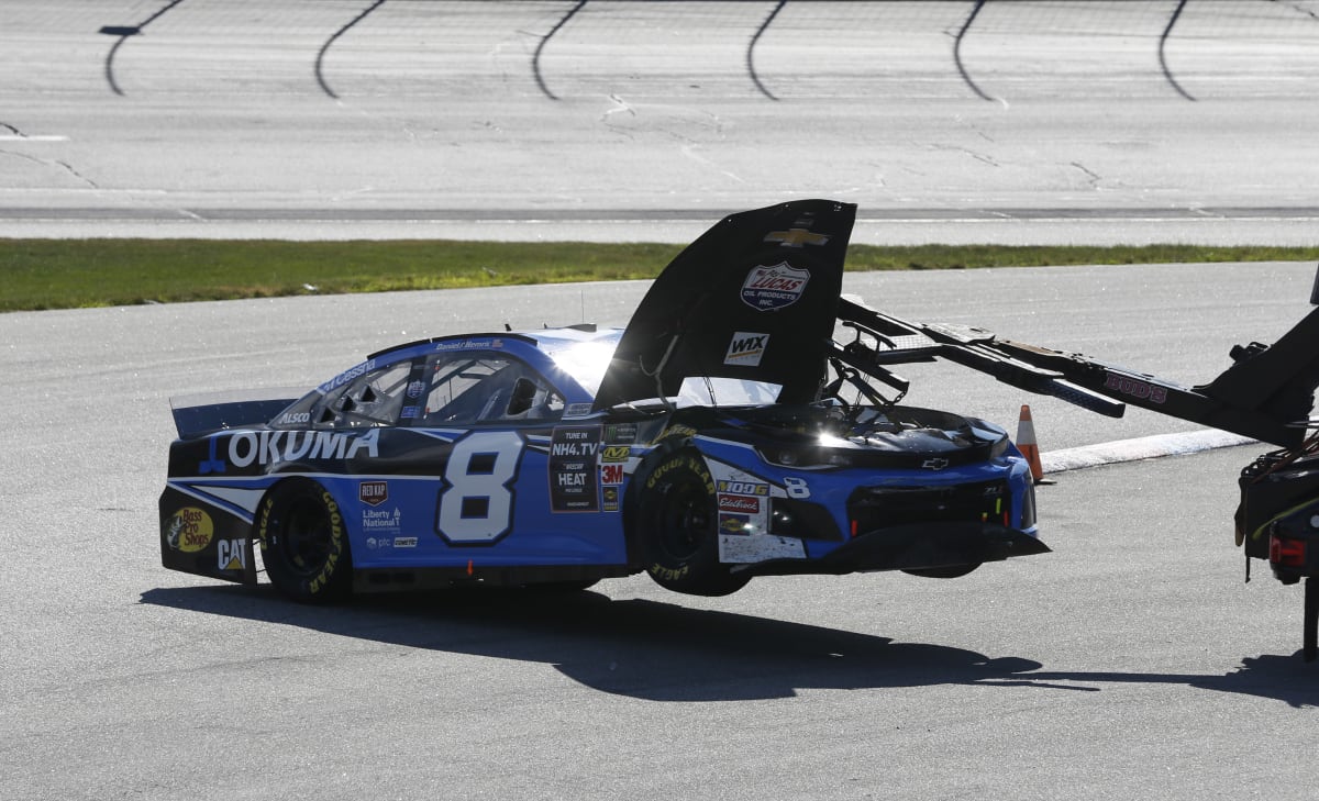 A two-car clash in the 2nd stage of the race relegated Hemric and his No. 8 Okuma Chevy to a 37th finish.