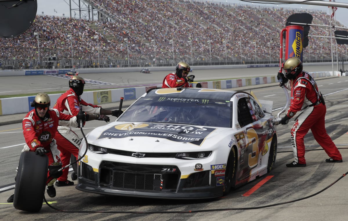 Austin Dillon's No. 3 Chevrolet Accessories Chevrolet suffered damage to the left rear quarter panel, but the damage did not hurt the performance of the car going forward.