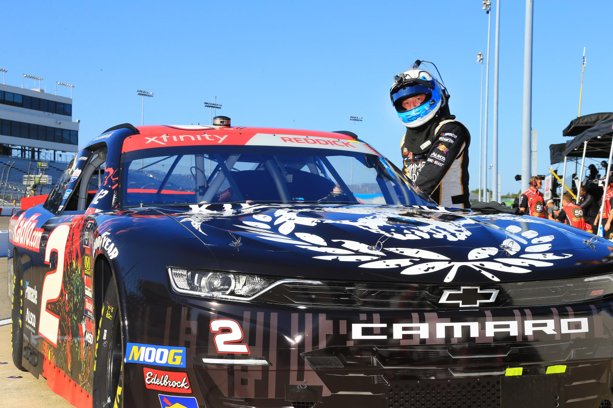 Tyler Reddick climbs in the No. 2 Killswitch Engage/Gimme Radio Chevrolet for practice Friday at Richmond Raceway.