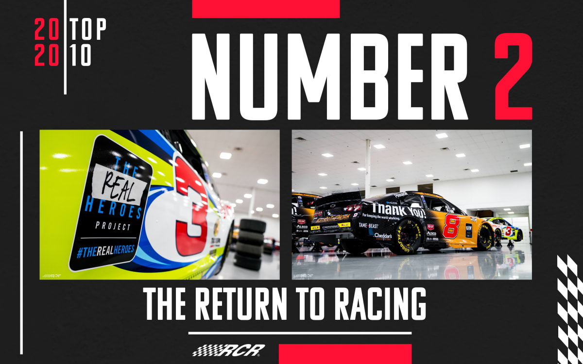 No. 2: #TheRealHeroes400 in May was NASCAR's first race back after a brief hiatus due to COVID-19. Rookie Tyler Reddick finished P7, and teammate Austin Dillon was close behind in P11.