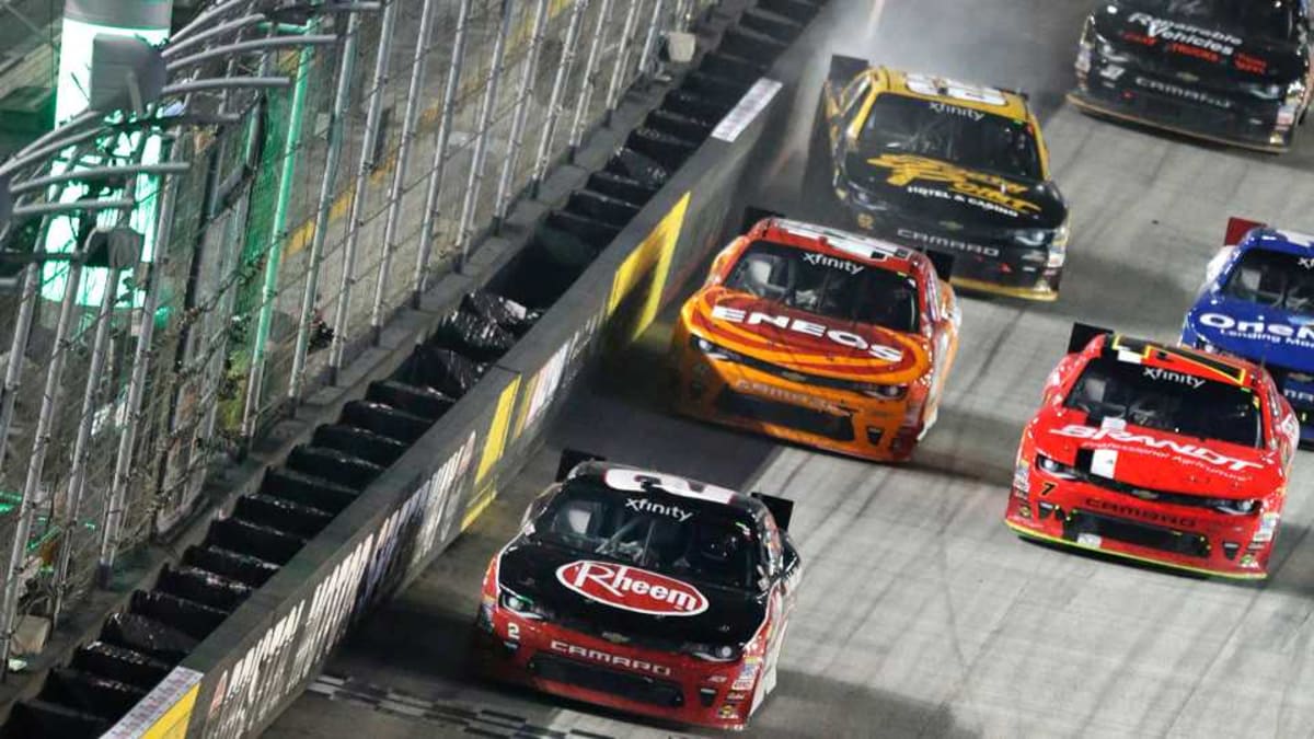 Austin Dillon holds off the crowd on a late restart to earn the victory at Bristol Motor Speedway.