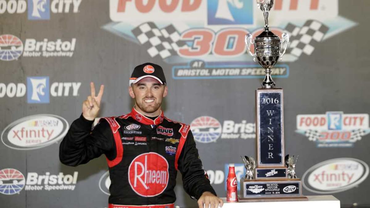 Austin Dillon with his second XFINITY Series trophy of 2016.