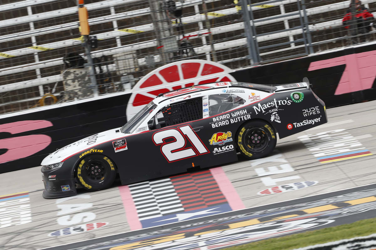 The NASCAR Xfinity Series teams take to the track for the O'Reilly Auto Parts 300 at Texas Motor Speedway in Fort Worth, Texas.
