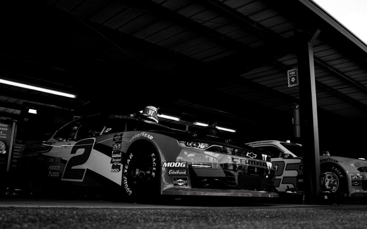 Tyler Reddick's No. 2 Freightliner Chevrolet sits in the garage prior to Friday's opening practice at Dover.