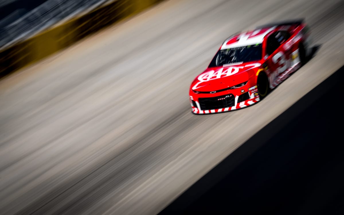 Austin Dillon drives the No. 3 AAA Chevrolet through the corner during final practice at Dover.