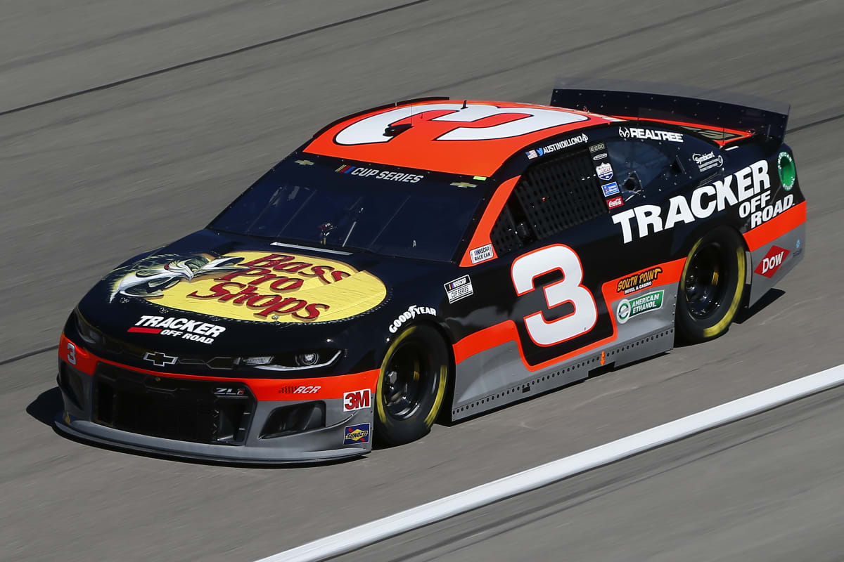 LAS VEGAS, NEVADA - FEBRUARY 21:  Austin Dillon, driver of the #3 Bass Pro Shops/Tracker OffRoad Chevrolet, drives during practice for the NASCAR Cup Series at Las Vegas Motor Speedway on February 21, 2020 in Las Vegas, Nevada. (Photo by Jonathan Ferrey/Getty Images) | Getty Images