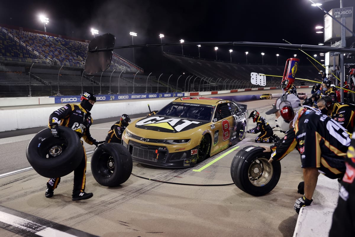 DARLINGTON, SOUTH CAROLINA - MAY 20: Tyler Reddick, driver of the #8 Caterpillar Chevrolet, pits during the NASCAR Cup Series Toyota 500 at Darlington Raceway on May 20, 2020 in Darlington, South Carolina. (Photo by Chris Graythen/Getty Images) | Getty Images
