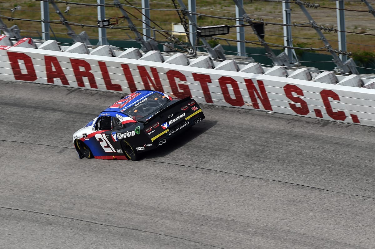 DARLINGTON, SOUTH CAROLINA - MAY 21: Anthony Alfredo, driver of the #21 iRacing Chevrolet, races during the NASCAR Xfinity Series Toyota 200 at Darlington Raceway on May 21, 2020 in Darlington, South Carolina. (Photo by Jared C. Tilton/Getty Images) | Getty Images