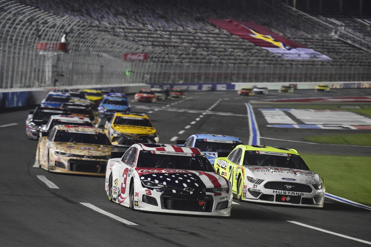 CONCORD, NORTH CAROLINA - MAY 24: Austin Dillon, driver of the #3 Coca-Cola Chevrolet, leads a pack of cars during the NASCAR Cup Series Coca-Cola 600 at Charlotte Motor Speedway on May 24, 2020 in Concord, North Carolina. (Photo by Jared C. Tilton/Getty Images) | Getty Images