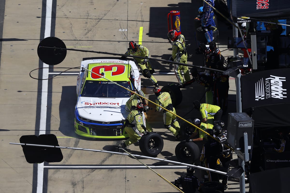 BRISTOL, TENNESSEE - MAY 31: Austin Dillon, driver of the #3 Symbicort Chevrolet, pits during the NASCAR Cup Series Food City presents the Supermarket Heroes 500 at Bristol Motor Speedway on May 31, 2020 in Bristol, Tennessee. (Photo by Kevin C. Cox/Getty Images) | Getty Images