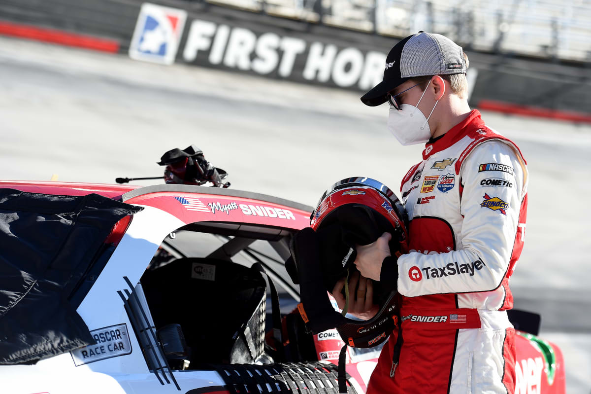 BRISTOL, TENNESSEE - JUNE 01: Myatt Snider, driver of the #21 TaxSlayer Chevrolet, prepares for the NASCAR Xfinity Series Cheddar's 300 presented by Alsco at Bristol Motor Speedway on June 01, 2020 in Bristol, Tennessee. (Photo by Jared C. Tilton/Getty Images) | Getty Images