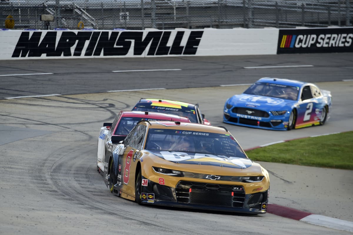 MARTINSVILLE, VIRGINIA - JUNE 10: Tyler Reddick, driver of the #8 Cat Fleet Monitoring Chevrolet, leads a pack of cars during the NASCAR Cup Series Blue-Emu Maximum Pain Relief 500 at Martinsville Speedway on June 10, 2020 in Martinsville, Virginia. (Photo by Jared C. Tilton/Getty Images) | Getty Images