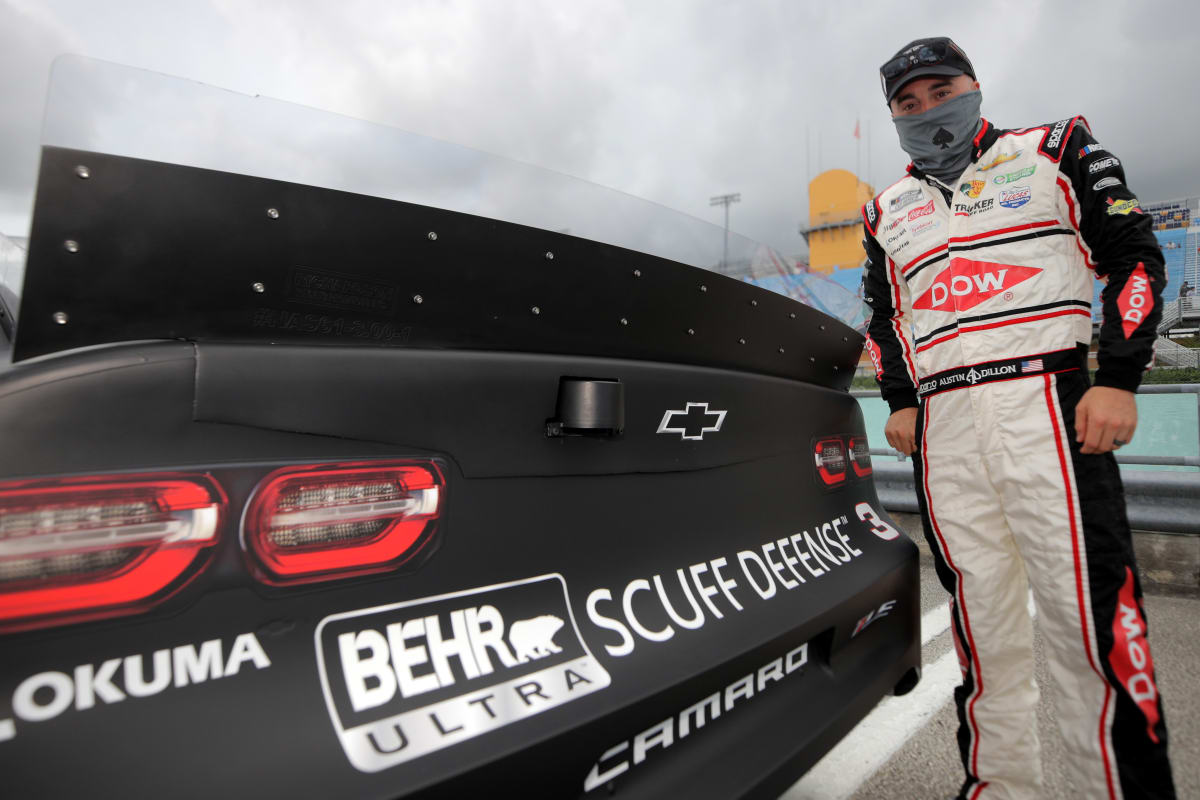HOMESTEAD, FLORIDA - JUNE 14: Austin Dillon, driver of the #3 DOW/Behr Ultra Scuff Defense Chevrolet, stands on the grid prior to the NASCAR Cup Series Dixie Vodka 400 at Homestead-Miami Speedway on June 14, 2020 in Homestead, Florida. (Photo by Chris Graythen/Getty Images) | Getty Images