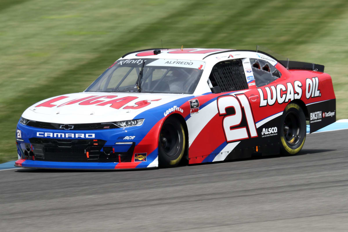 INDIANAPOLIS, INDIANA - JULY 03:  Anthony Alfredo, driver of the #21 Lucas Oil Chevrolet, races during practice for the NASCAR Xfinity Series Pennzoil 150 at the Brickyard at Indianapolis Motor Speedway on July 03, 2020 in Indianapolis, Indiana. (Photo by Jamie Squire/Getty Images) | Getty Images
