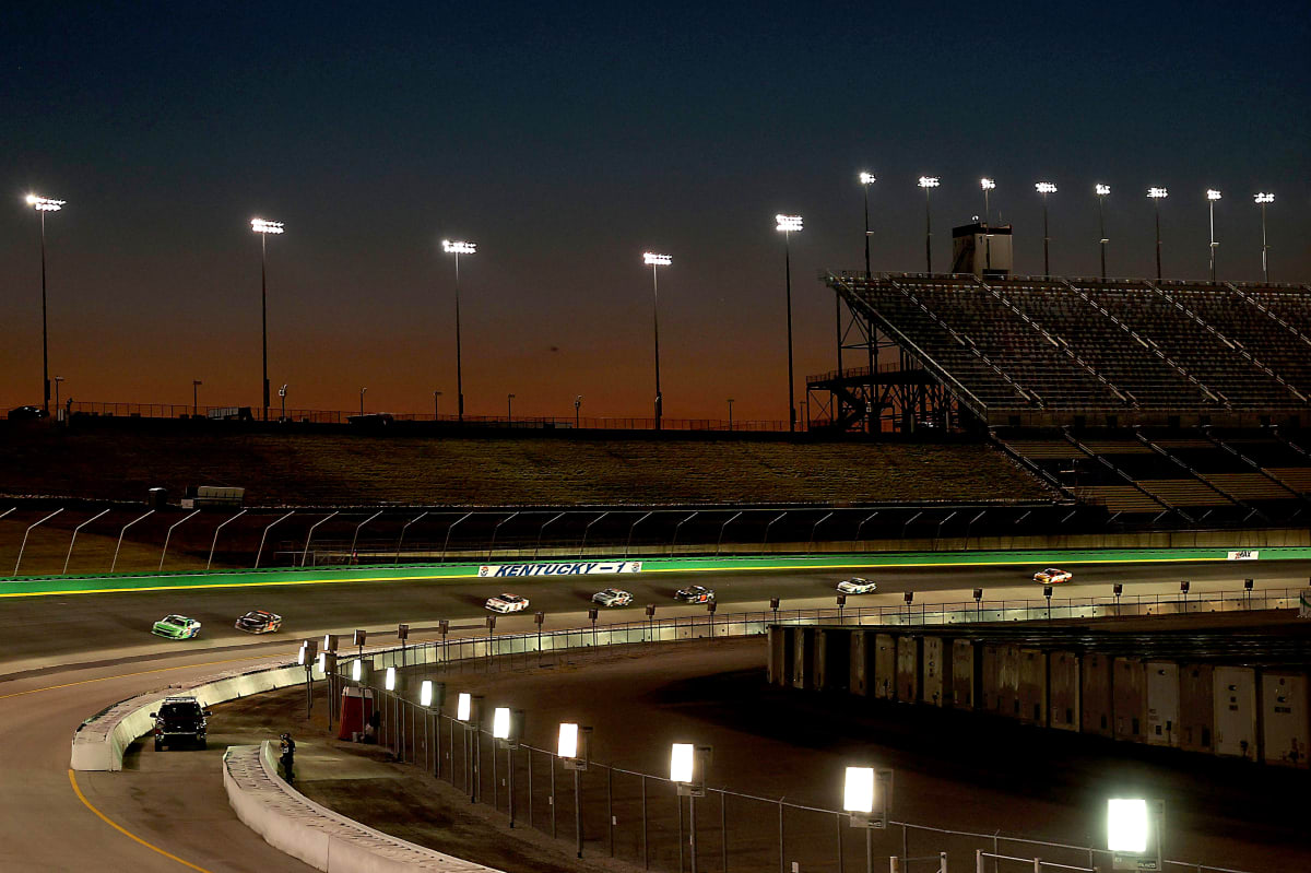 SPARTA, KENTUCKY - JULY 10: Anthony Alfredo, driver of the #21 Chevrolet, leads the field during the NASCAR Xfinity Series Alsco 300 at Kentucky Speedway on July 10, 2020 in Sparta, Kentucky. (Photo by Rob Carr/Getty Images) | Getty Images
