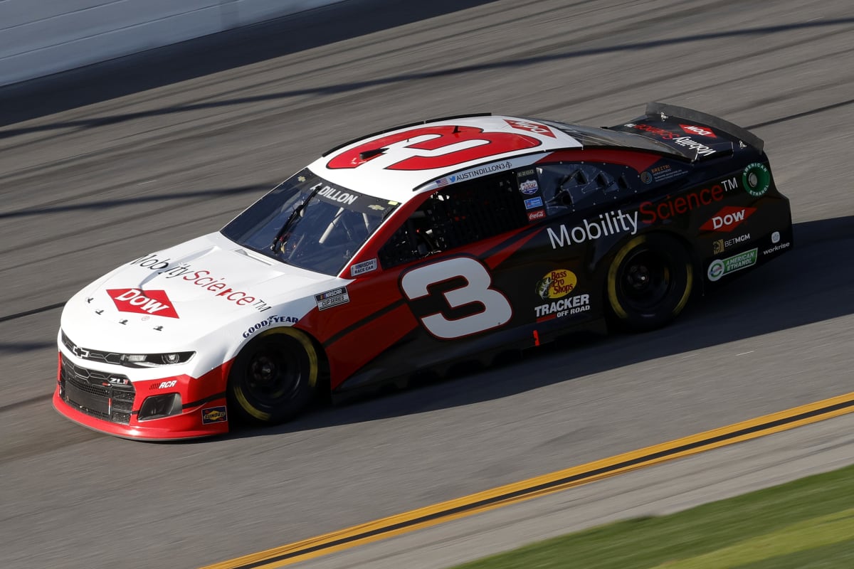 DAYTONA BEACH, FLORIDA - FEBRUARY 21: Austin Dillon, driver of the #3 Dow Mobility Service Chevrolet, drives during the NASCAR Cup Series O'Reilly Auto Parts 253 at Daytona International Speedway on February 21, 2021 in Daytona Beach, Florida. (Photo by Chris Graythen/Getty Images) | Getty Images