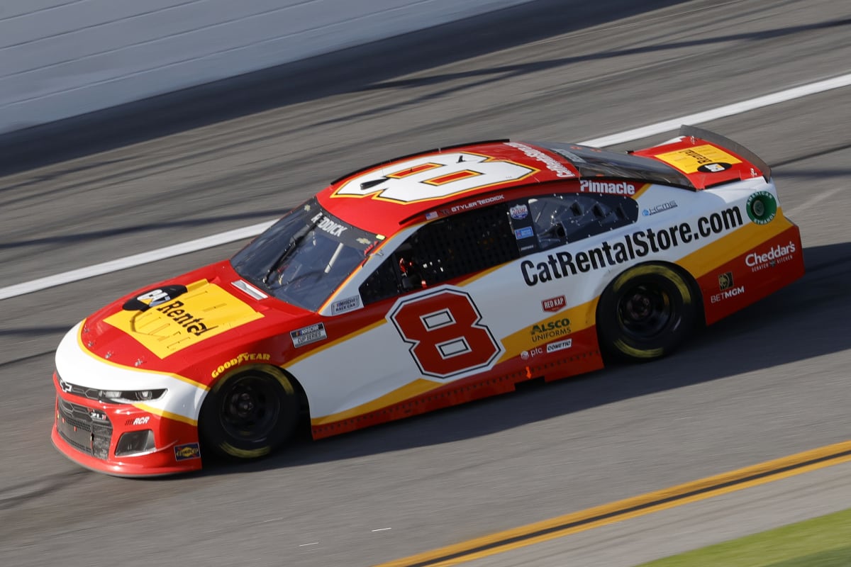 DAYTONA BEACH, FLORIDA - FEBRUARY 21: Tyler Reddick, driver of the #8 CatRentalStore.com Chevrolet, drives during the NASCAR Cup Series O'Reilly Auto Parts 253 at Daytona International Speedway on February 21, 2021 in Daytona Beach, Florida. (Photo by Chris Graythen/Getty Images) | Getty Images