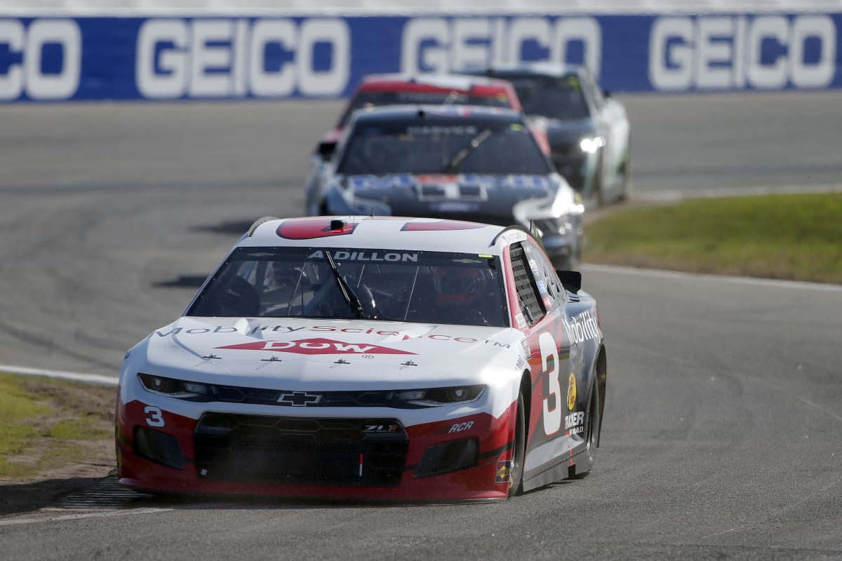 DAYTONA BEACH, FLORIDA - FEBRUARY 21: Austin Dillon, driver of the #3 Dow Mobility Service Chevrolet, drives during the NASCAR Cup Series O'Reilly Auto Parts 253 at Daytona International Speedway on February 21, 2021 in Daytona Beach, Florida. (Photo by Brian Lawdermilk/Getty Images) | Getty Images