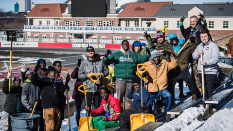 Group photo at Bowman Gray during snow removal.