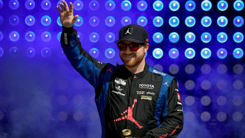 Tyler Reddick waves.