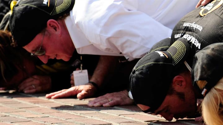 Everyone remembers their first kiss, but for NASCAR drivers, team owners and crew members it is impossible to forget the first time kissing the bricks at the famed Indianapolis Motor Speedway.